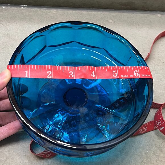 Vintage Cobalt Blue Candy/Nut Dish with Lid on Pedestal - Picture 4 of 6